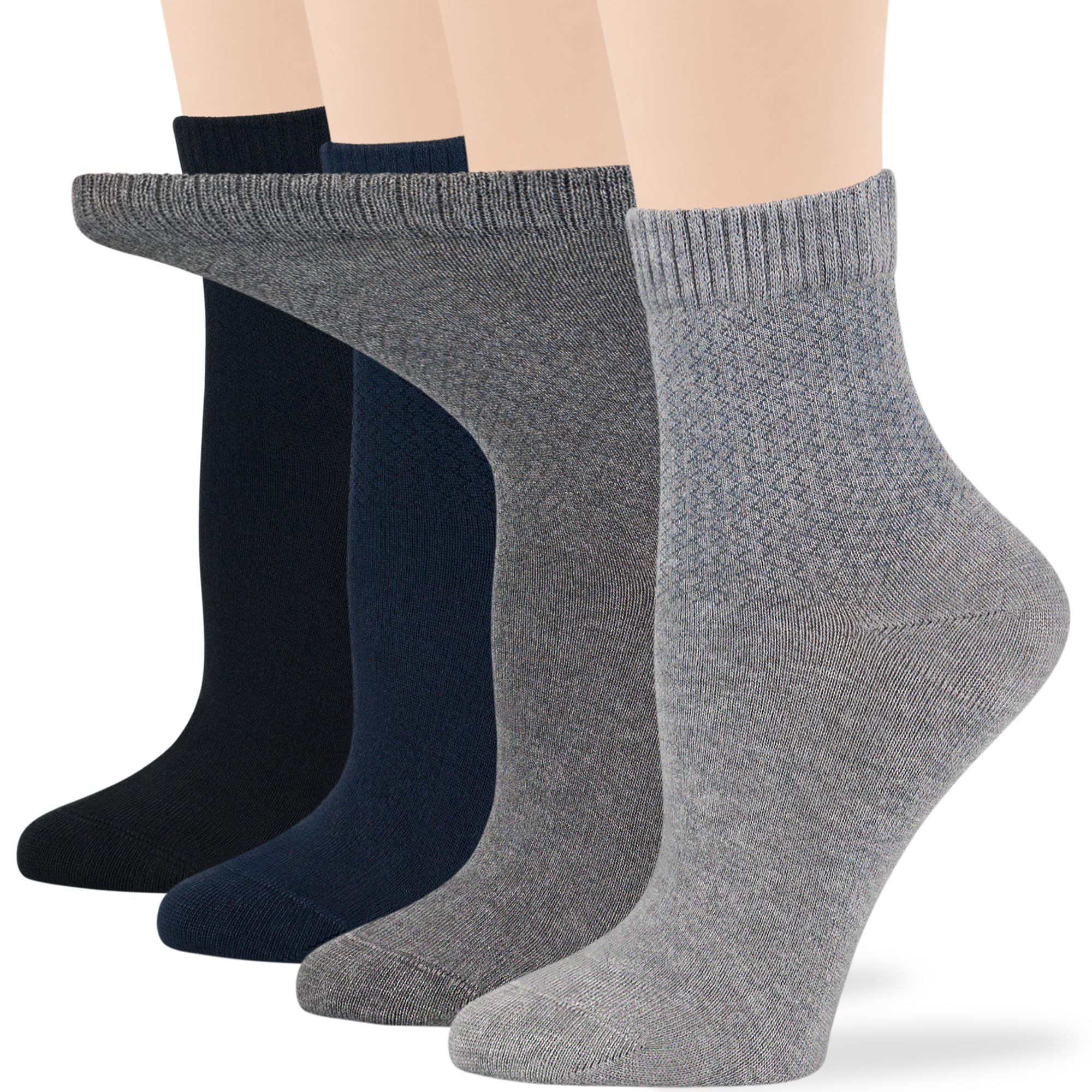 Women's Cotton Diabetic Quarter Socks