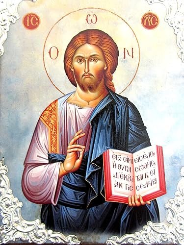 Miniatura 4 de Icono de madera griego cristiano ortodoxo madera de Jesucristo  AM30