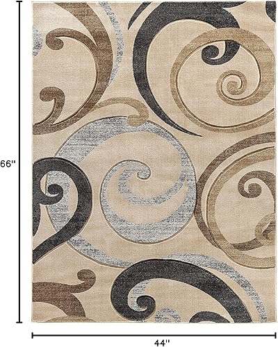 Miniatura 2 de Home Must Haves Alfombra abstracta tallada a mano, suave, moderna, contemporánea, moderna, contemporánea, para sala de estar, dormitorio, comedor, 3