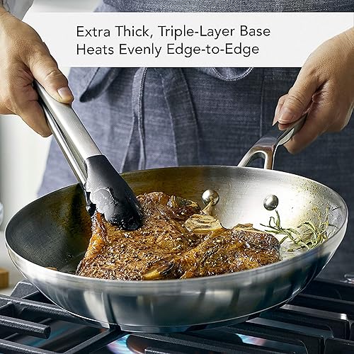 Miniatura 3 de KitchenAid - Cacerola de acero inoxidable cepillada base de 3 capas con tapa