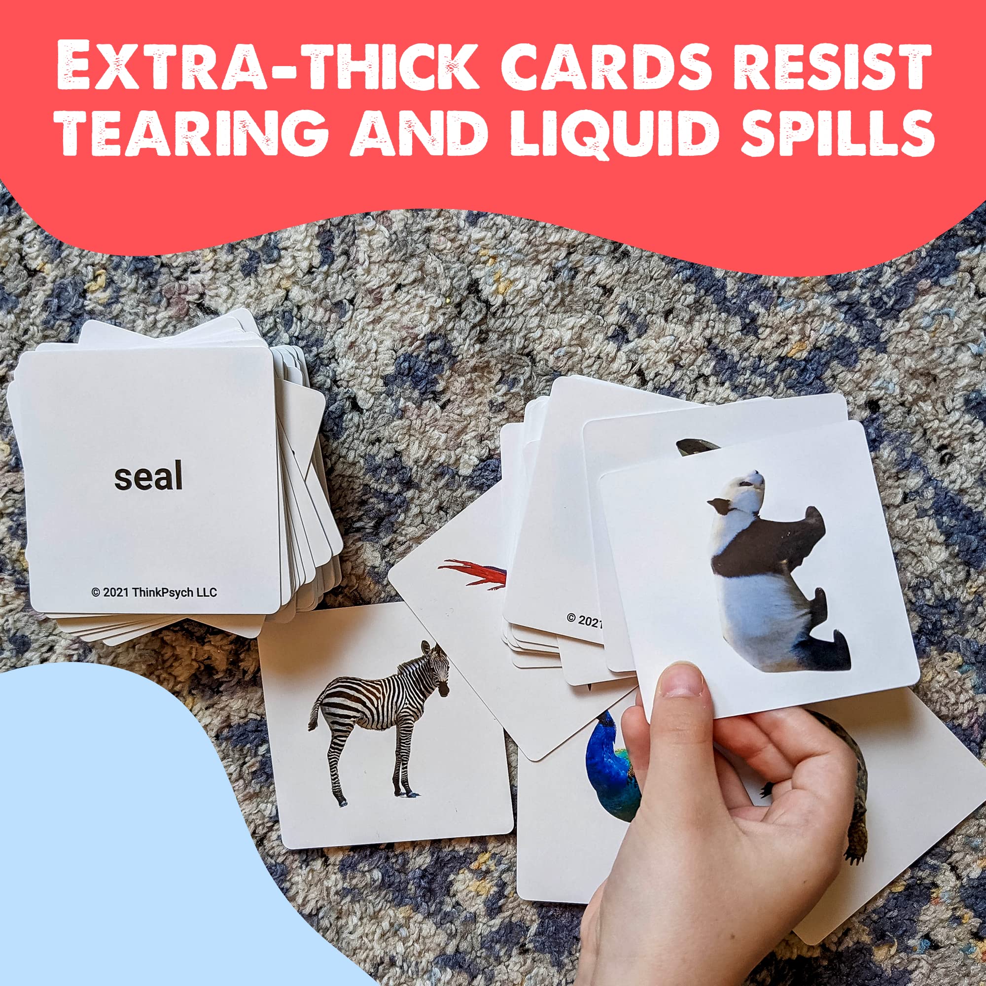 ThinkPsych 150 Advanced Noun Flash Cards for Toddlers 24 Years