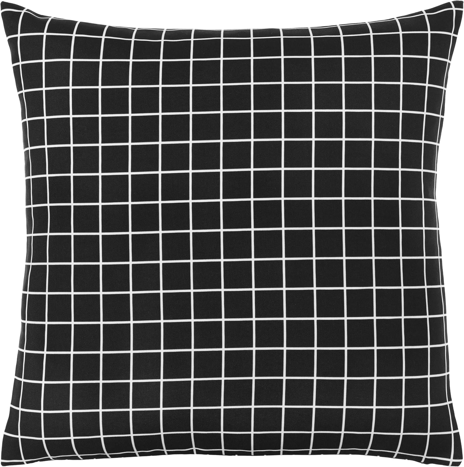 Livabliss Check481696 Pillow, Square, Black/Off-White