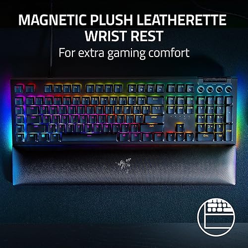 Miniatura 5 de Razer BlackWidow V4 Teclado mecánico para juegos interruptores verdes táctiles y clicky - Chroma RGB - 6 teclas macro - Reposamuñecas magnético -