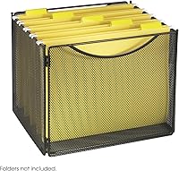 Vista 2 de Safco Productos Onyx Mesh - Cubo de archivo tamaño carta 2170BL negro, acabado de capa de polvo negro, construcción de malla de acero duradero