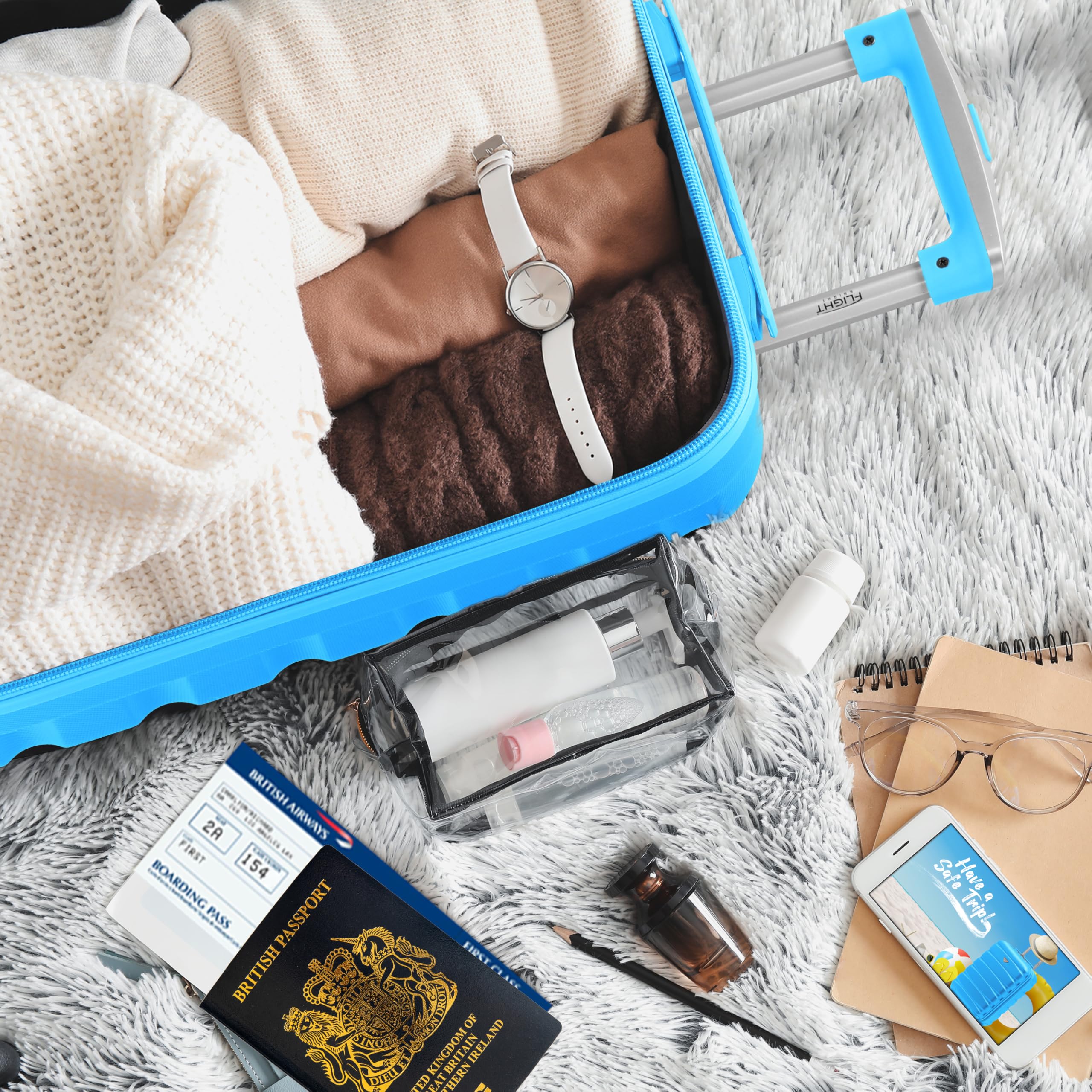 Flight Knight Cabin Suitcase 55x40x20 Ryanair Priority, EasyJet, Jet2 Lightweight Small Durable 4-Wheel Cabin Case, Carry-On for Over 60 Airlines, Hard Shell, 10kg Hand Luggage Bag (55 x 40 x 20 cm)
