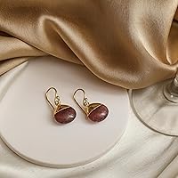 Vista 99 de Gempires - Pendiente de gancho de pera natural, pendiente de meditación, joyería hecha a mano, regalo para ella Yaxaite