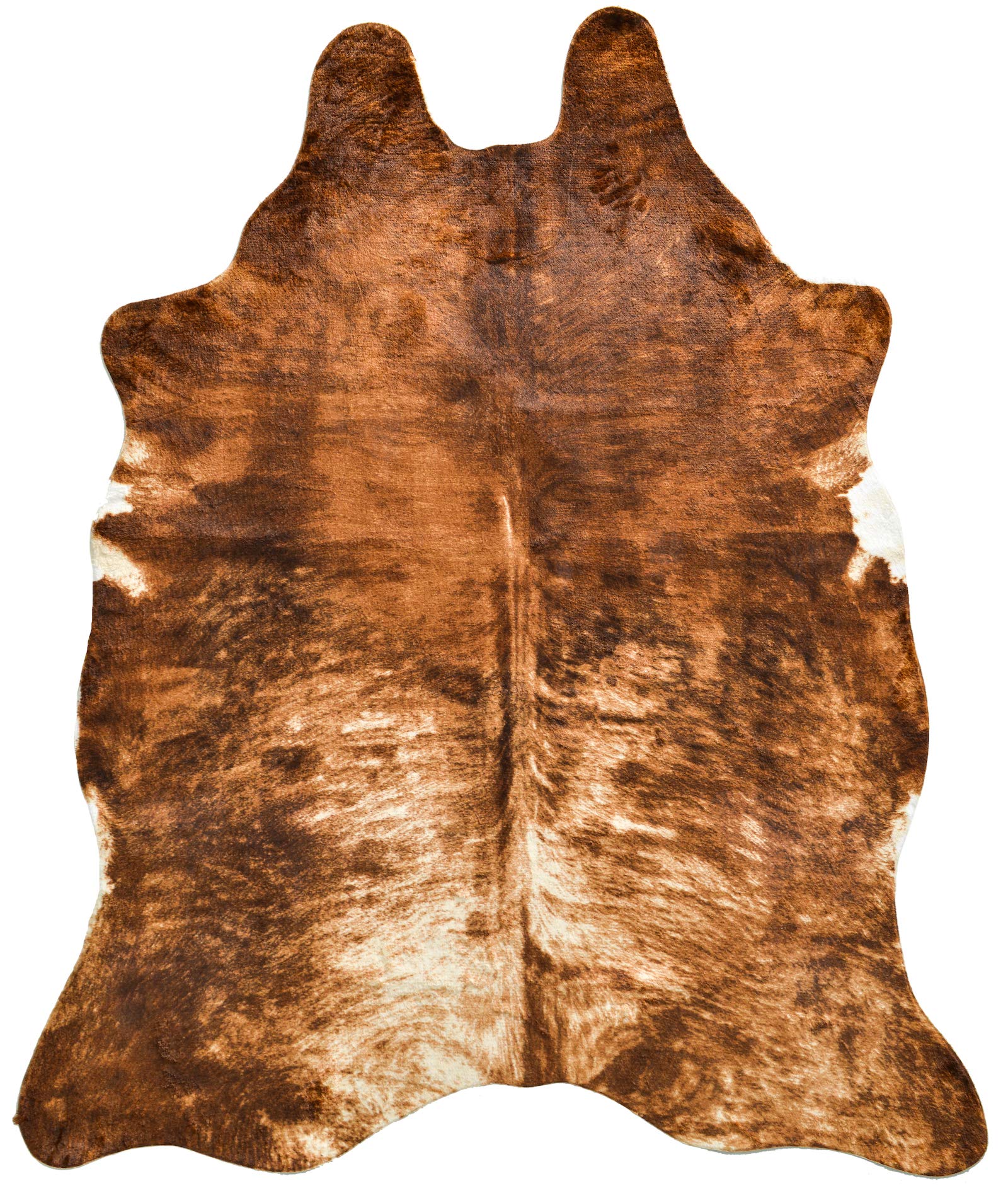 NativeSkins Faux Cowhide – Brindle (Large) | 4.6ft x 6.6ft | Triple-Layer Support | Ultra-Soft Pile | Hand-Cut, Faux Suede No-Slip Backing