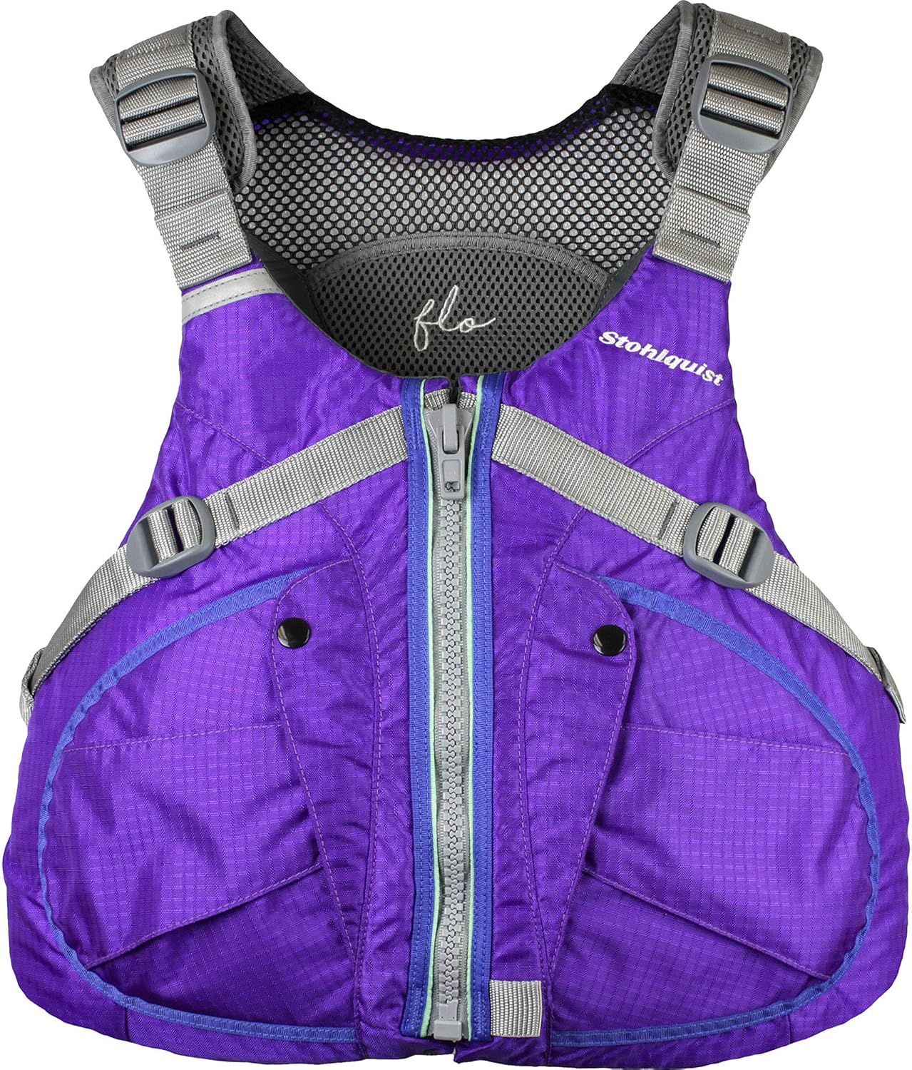 Stohlquist PFD for Women. Purple FLO Lifejacket with Chest Contoured for Women's Fit. Kayaking, Boating, All Water Sports. (X-Large)