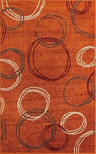 Miniatura 11 de Unique Loom - Tapete con diseño abstracto, informal, moderno y contemporáneo de la colección otoñal, rectangular de 5 x 8 pies, diseño cálido en