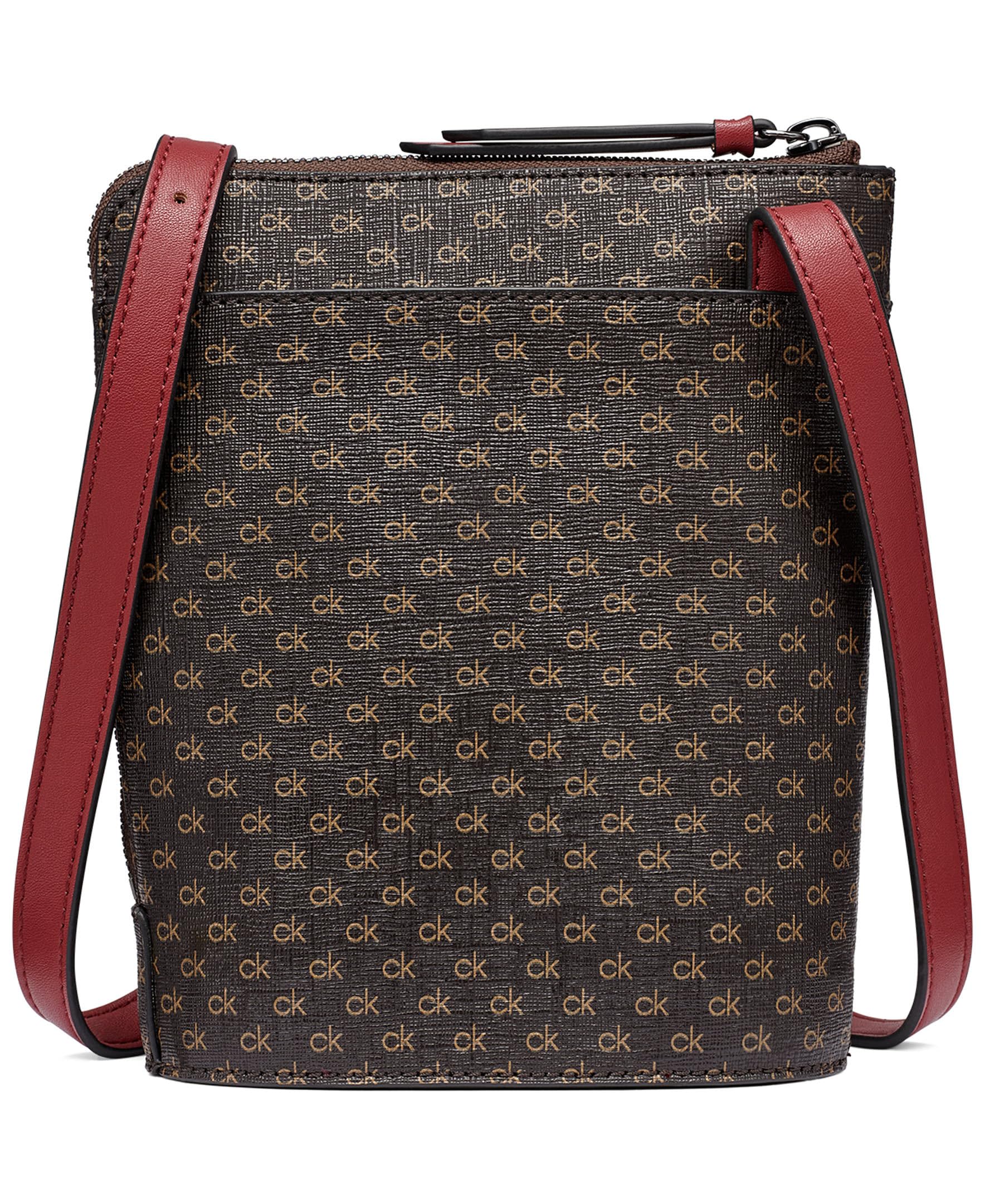 Calvin Klein Damen Ash North/South Crossbody, Braun/Kahki/Bloodstone, Einheitsgröße – Ansicht 3