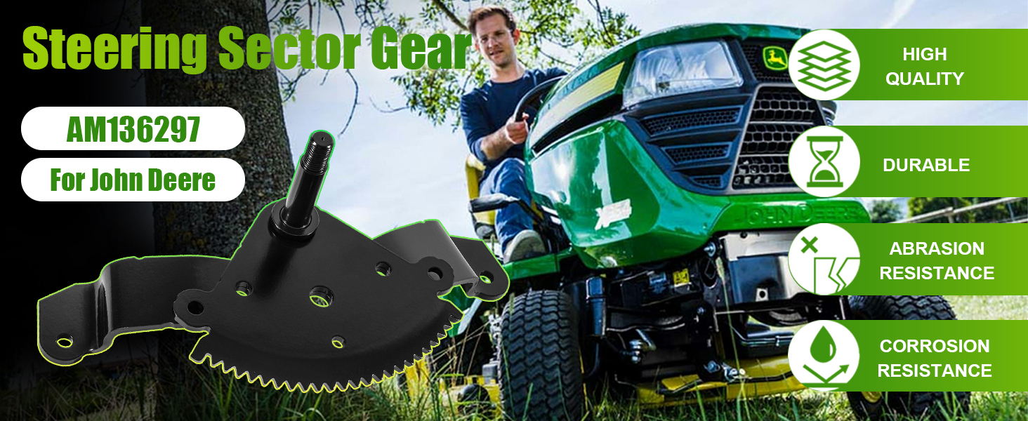 Ingranaggio Sterzo Per John Deere X300, X320, X340, X500, X520 - Ricambio AM136297, M151206 | Acciaio Verniciato - Foto 7