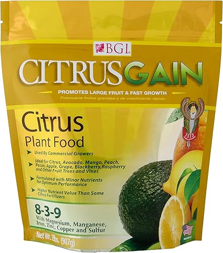 BGI Fertilizers. Bolsa Citrusgain, fertilizante y alimento para planta de cítricos, de 2 libras.