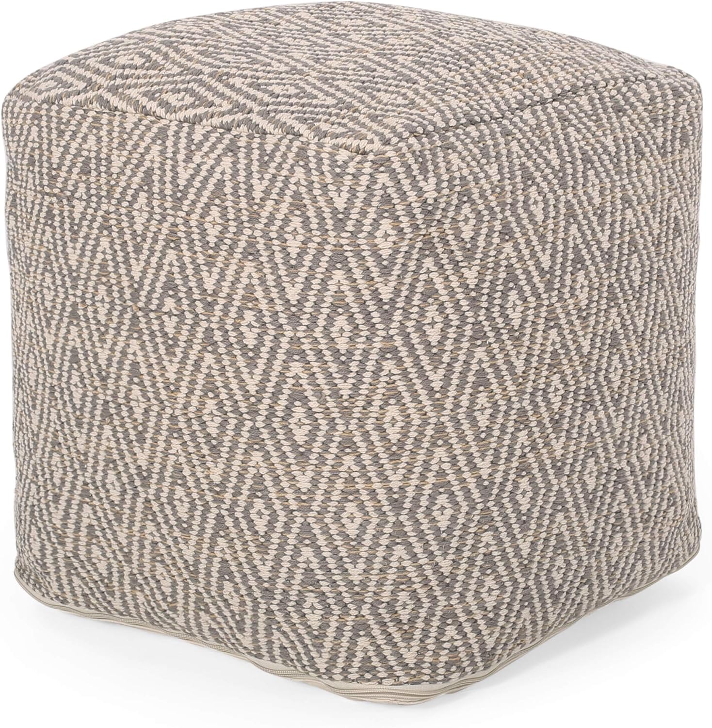 Christopher Knight Home Jenna Cube Pouf, Brown, Beige, Yellow