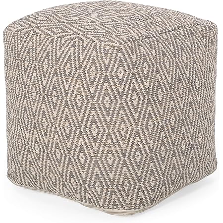 Christopher Knight Home Jenna Cube Pouf, Brown, Beige, Yellow