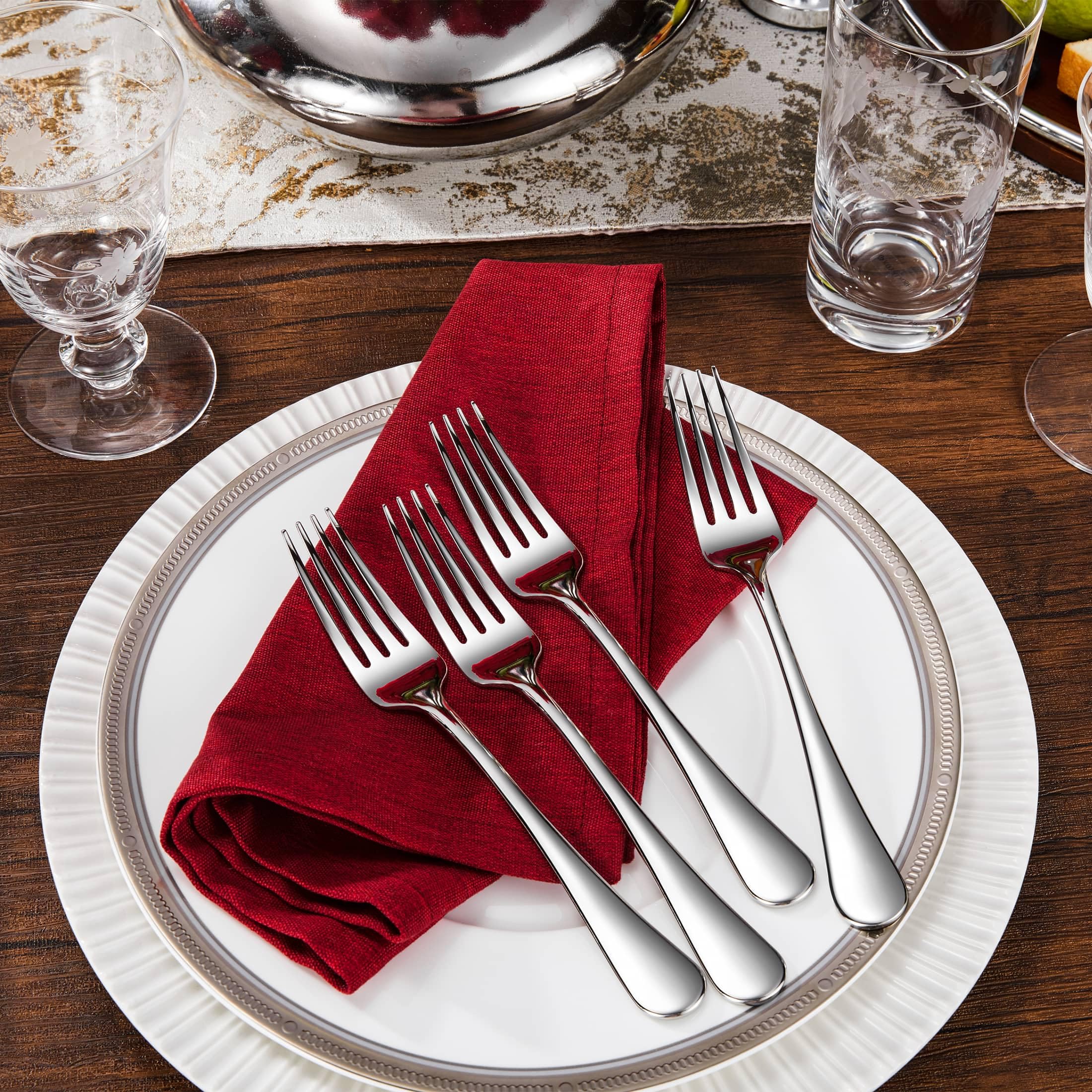 Royalrose Premium Aria 8 Inch Silverware Forks Set of 4 (4, Dinner Forks) — Amazon image 5