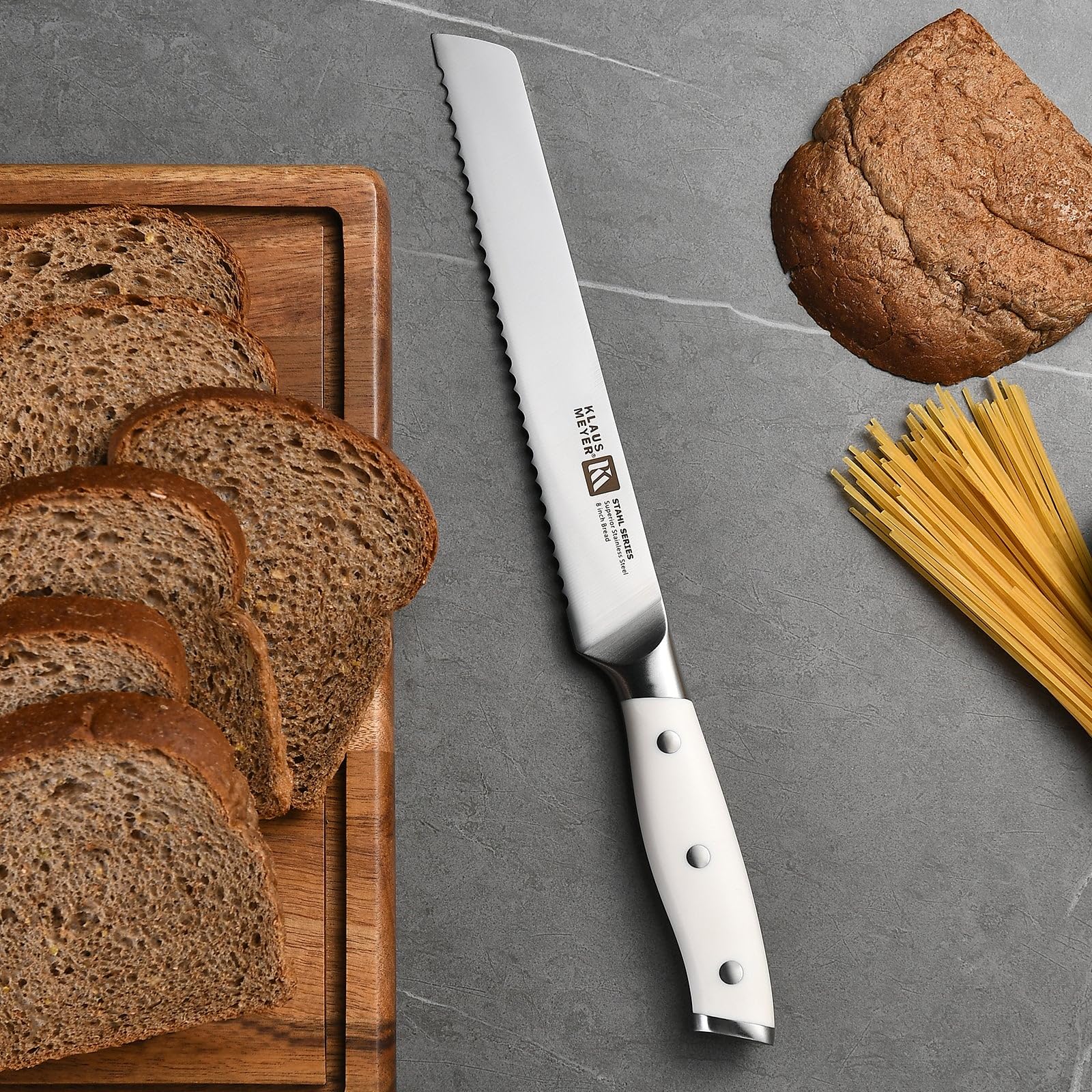 Klaus Meyer Bread Knife - 8 Inch Serrated Steel -5 Klaus Meyer Bread Knife - 8 Inch Serrated Steel -5