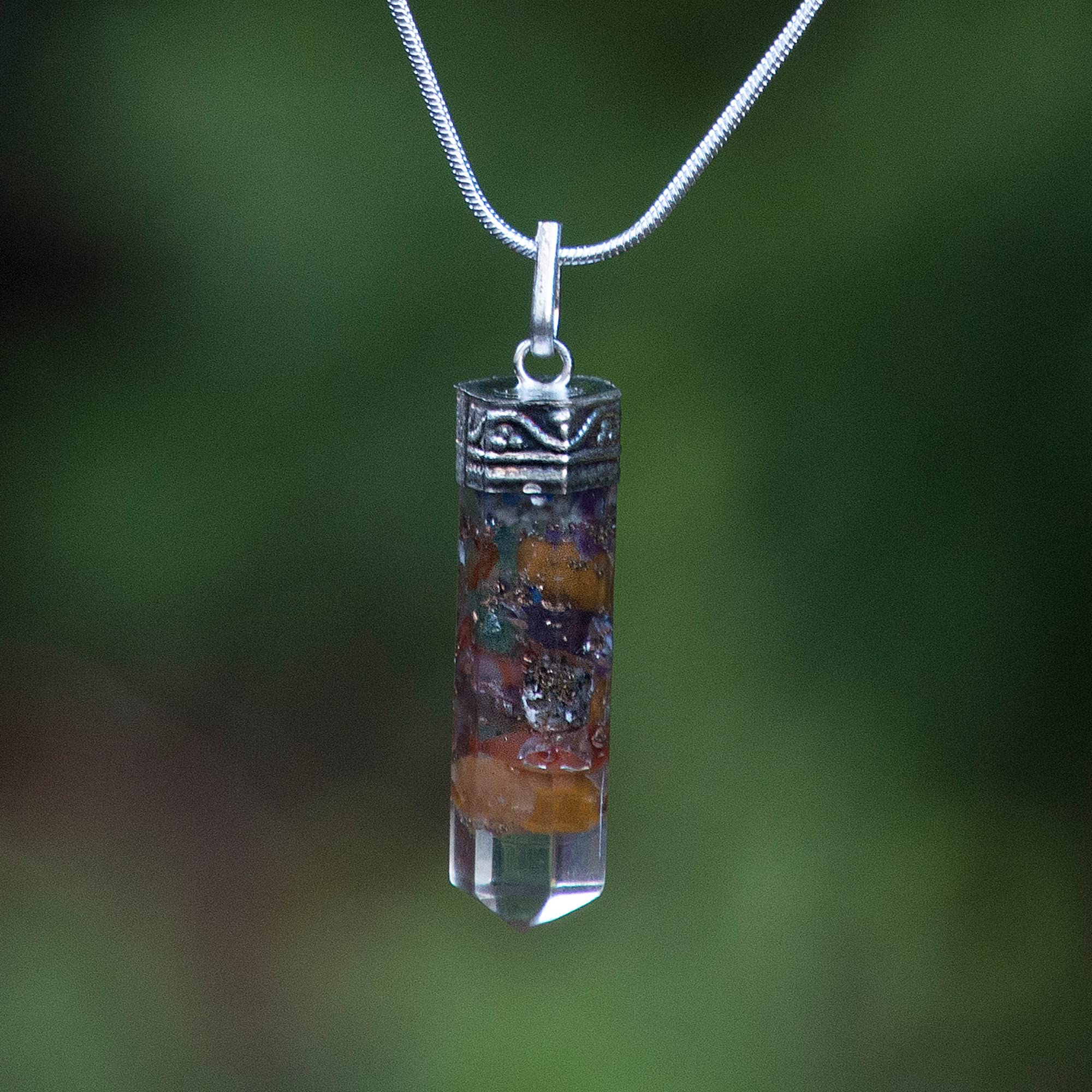 Buy AYANA Piezo Orgonite Hex Bullet Chakra Pendant Necklace 7 Types