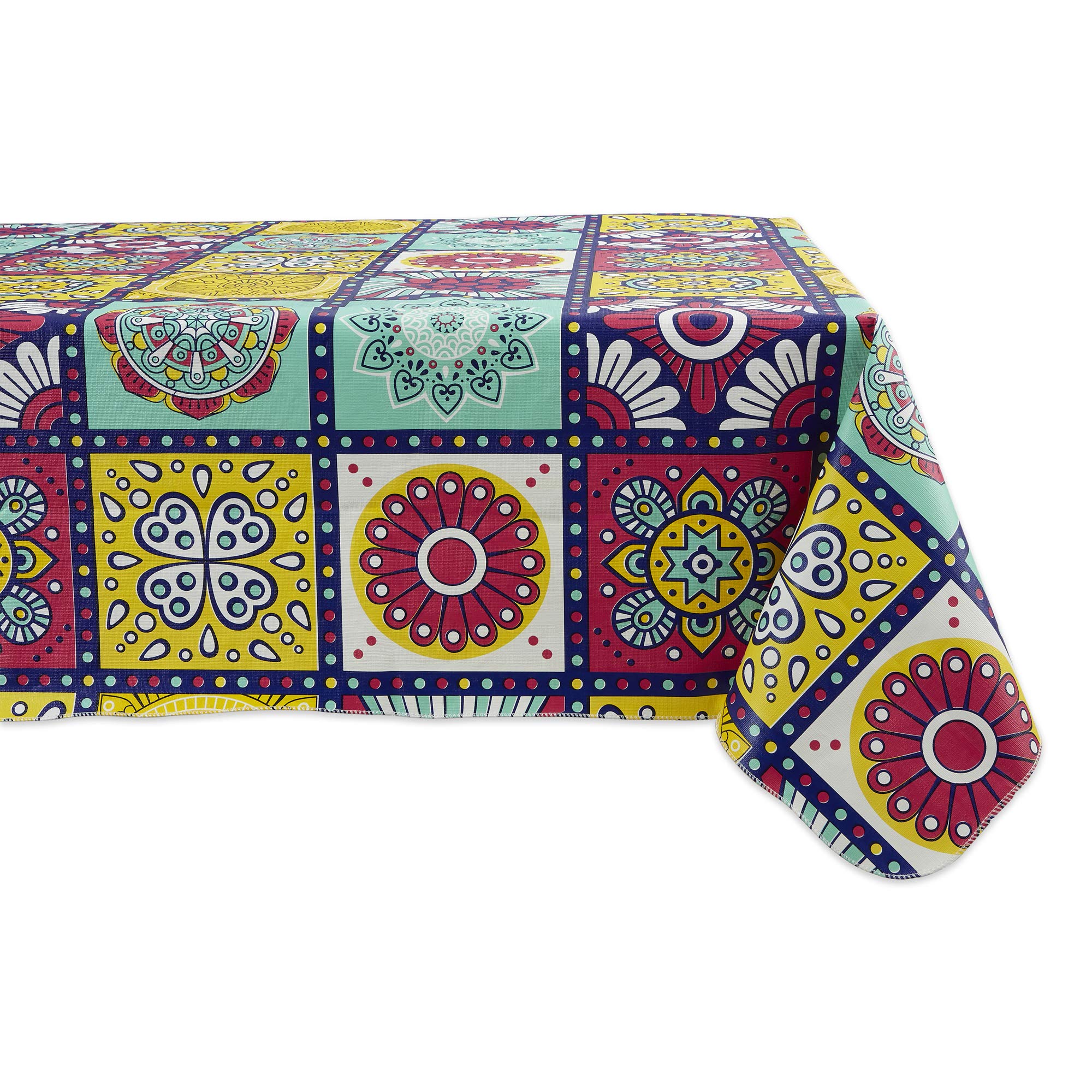 Dii Tablecloth Vinyl Table Top, 60 X 102, Morocco Summer