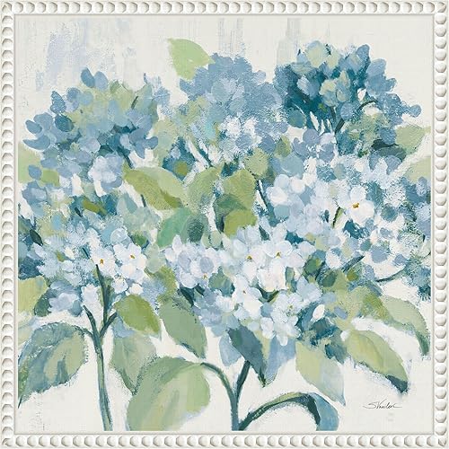 Miniatura 13 de Amanti Art Silvia Vassileva - Lienzo enmarcado para pared, 30 x 30 pulgadas, diseño romántico de hortensias azules, lienzo enmarcado para pared,