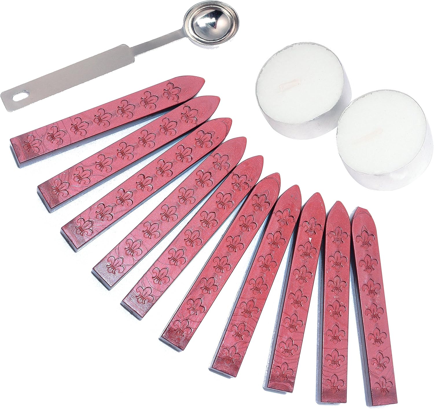 Aokbean 10pcs Colors Flower Antique Carved Wax Sealing Sticks for Retro Vintage Wax Seal Stamp Without Wick (Wine red)