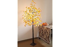 FUCHSUN Lighted Maple Tree 6ft - Autumn Thanksgiving Decoration