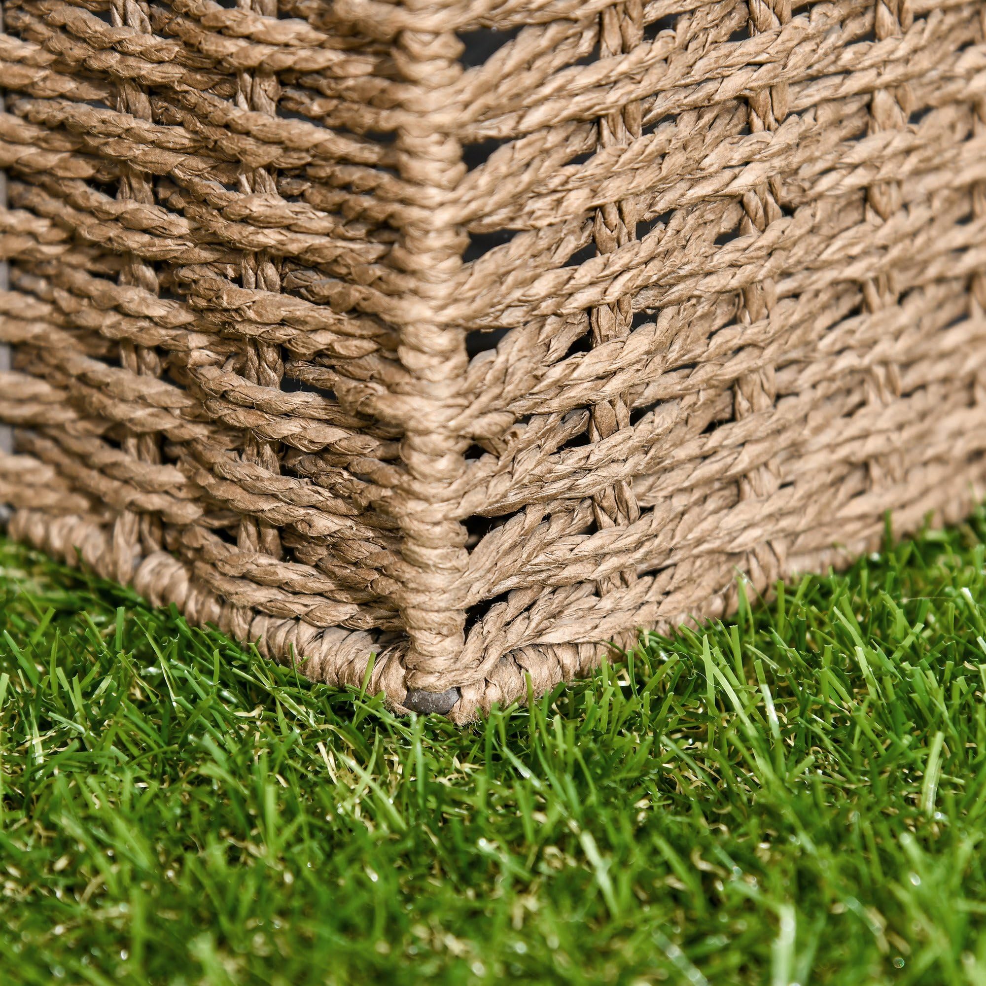 Outsunny Gazon synthétique Artificiel Set de 10 Dalles Carreaux 30 x 30 cm épaisseur Confort 3,5 cm à emboîter Vert