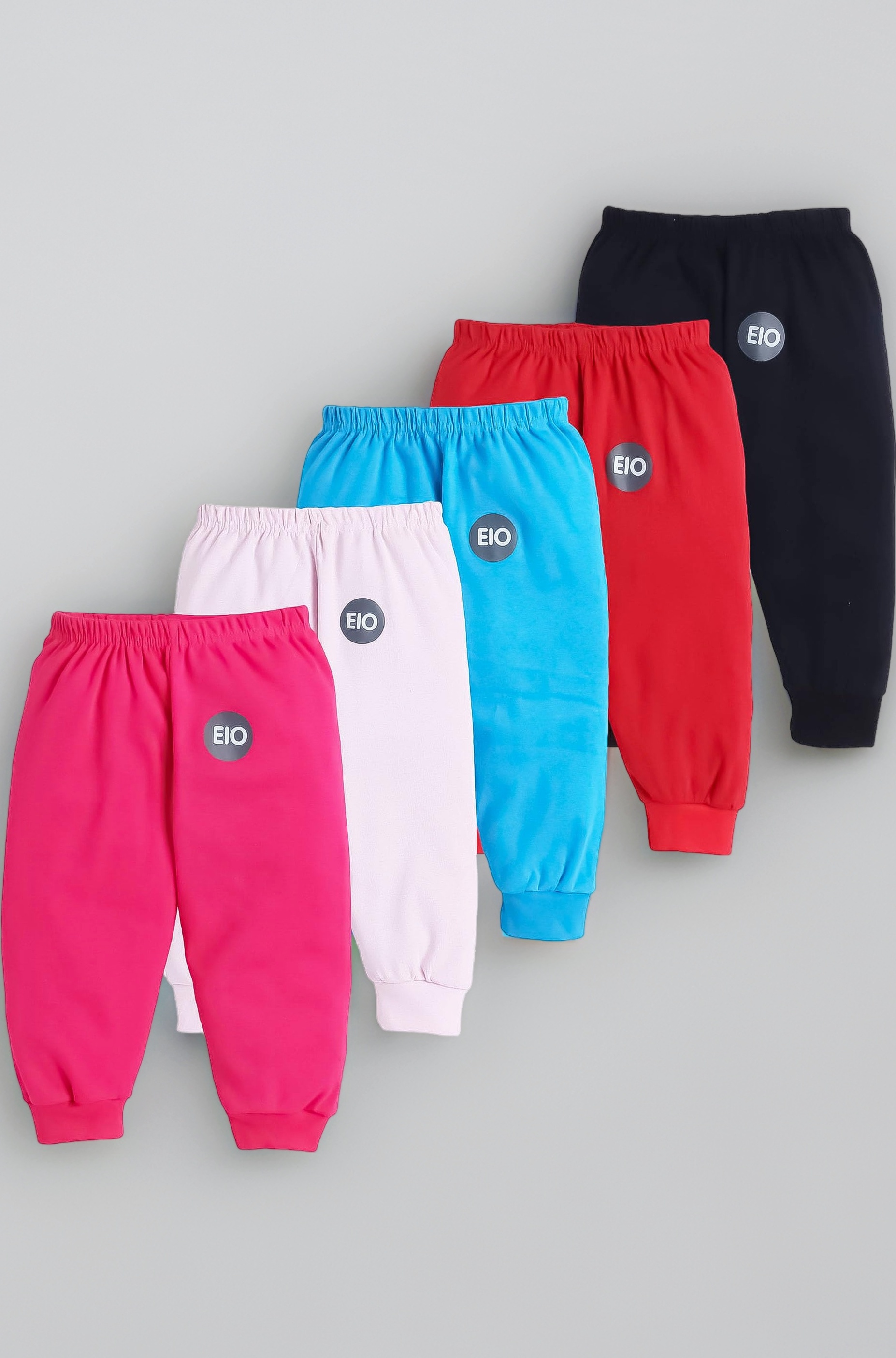 EIO Unisex Cotton Pajama Pants for Boys & Girls Combo Pack | Kids & Baby Soft Sleepwear Pyjamas Combo Pack | Toddler Breathable Nightwear Bottoms