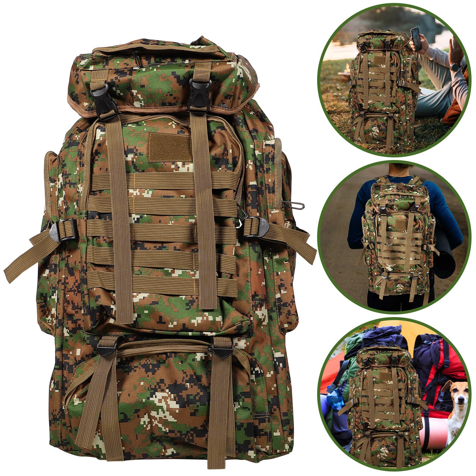 OUNONA 80l Oxford Stoff Outdoor Rucksack für Camping und Wandern Robuster und Organisierter Rucksack für Freizeit und Bergsteigen