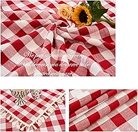 Vista 6 de Table Cloth Rectangle Table-Rustic Gingham Tablecloth Buffalo Plaid Table Cloth for Thanksgiving Christmas Kitchen Dining Room