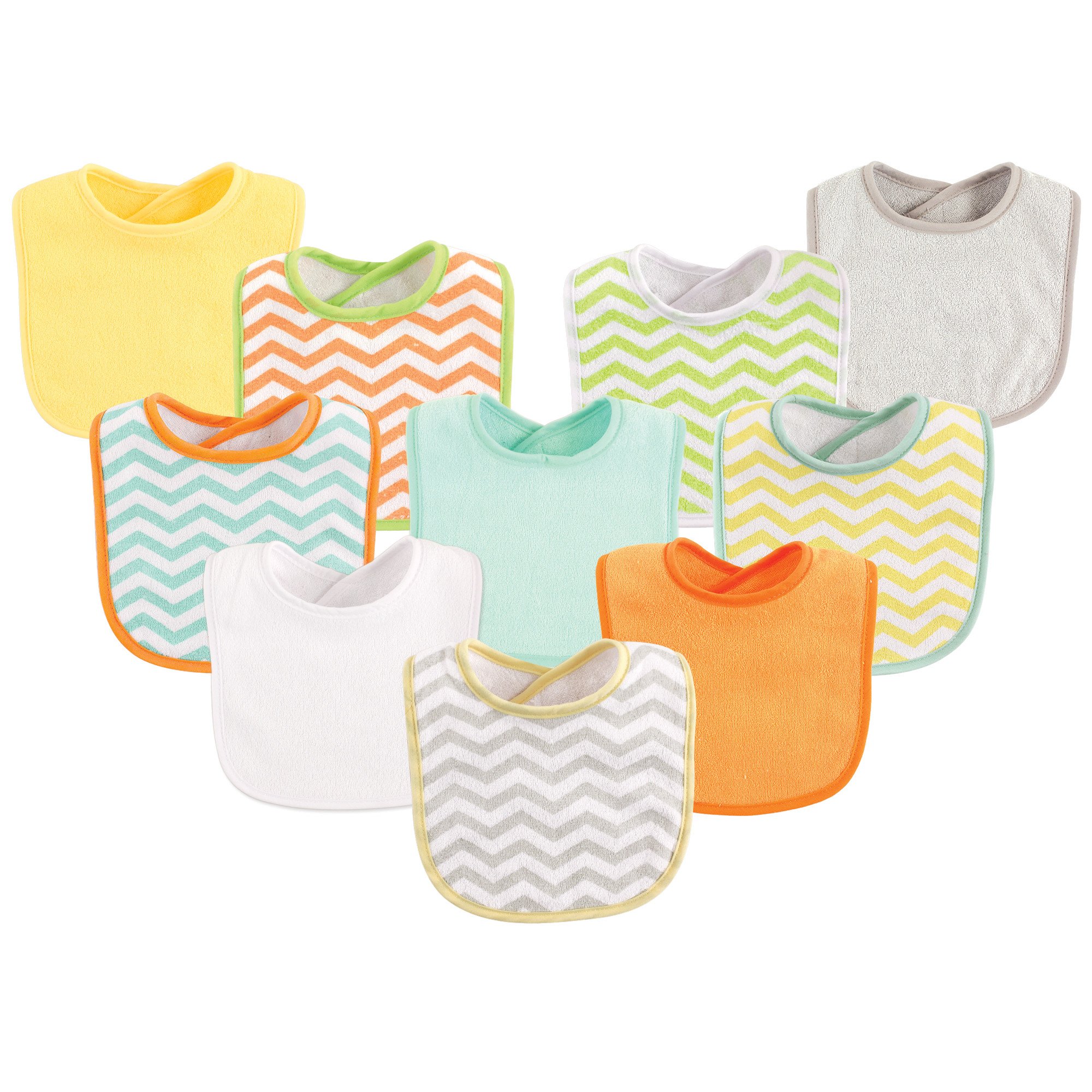 Luvable Friends Baberos unisex de rizo de algodón para bebé