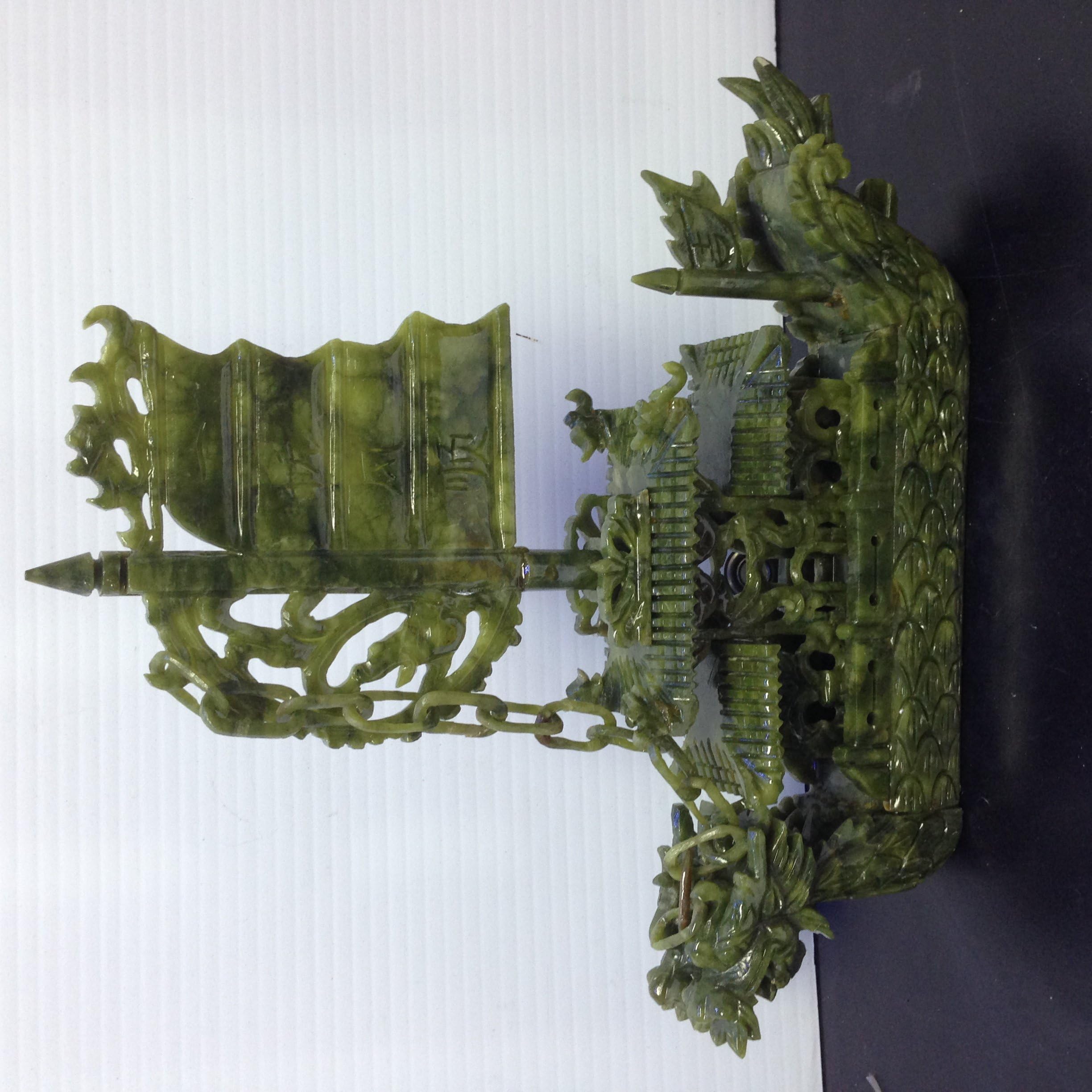 Feng Shui Dragon Head Jade Ship Wealth Ship