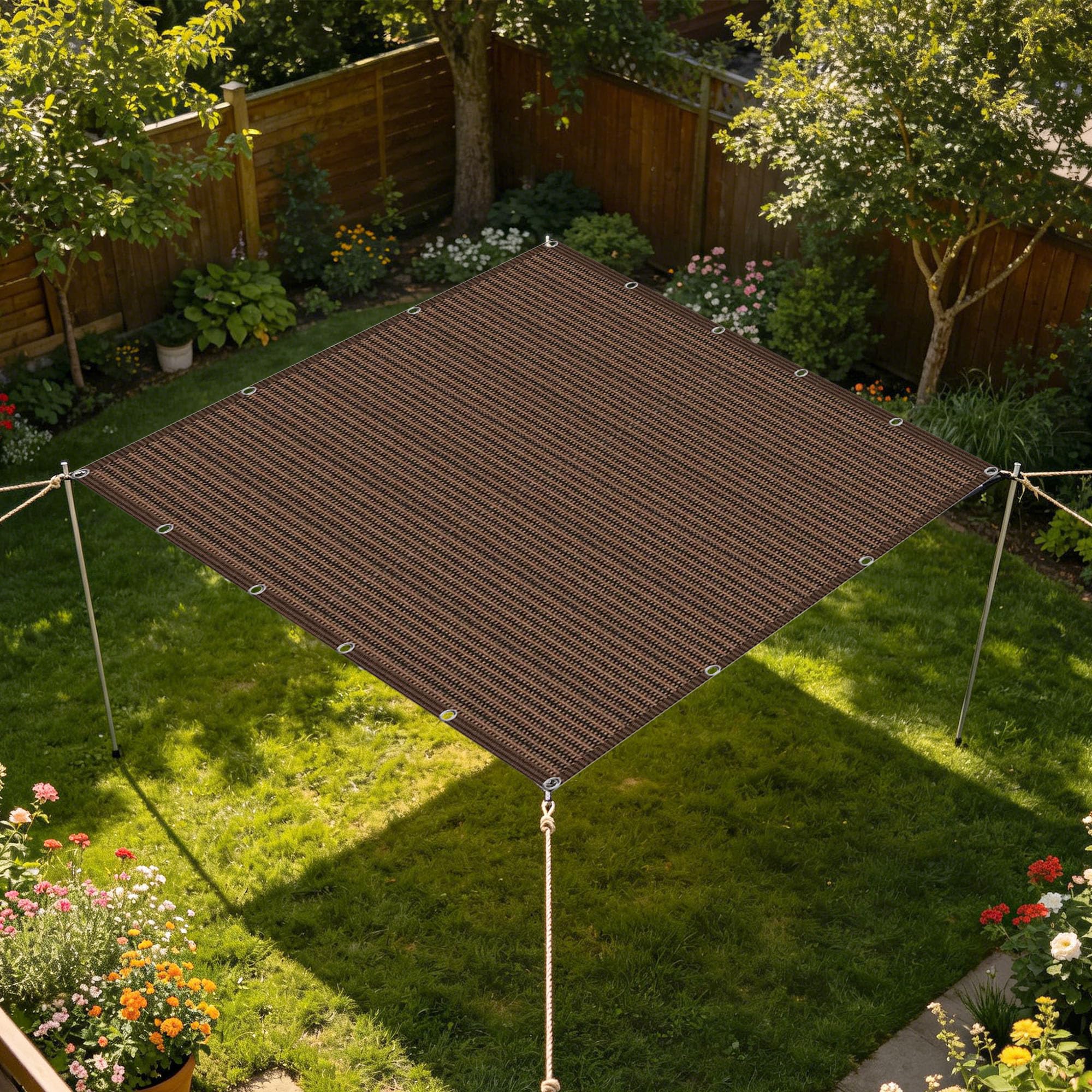 Shade Cloth 1.8 x 10 m UV Sunblock Garden Mesh Shade Durable for Greenhouse Garden Patio Plant Flower Chicken Coop Carport, Brown