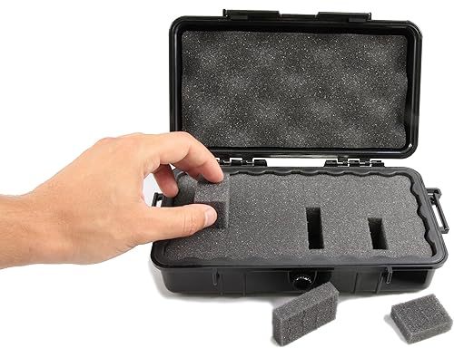 Miniatura 5 de CASEMATIX Estuche rígido pequeño impermeable de 9.5 pulgadas con espuma personalizable para electrónica portátil, herramientas y accesorios, funda