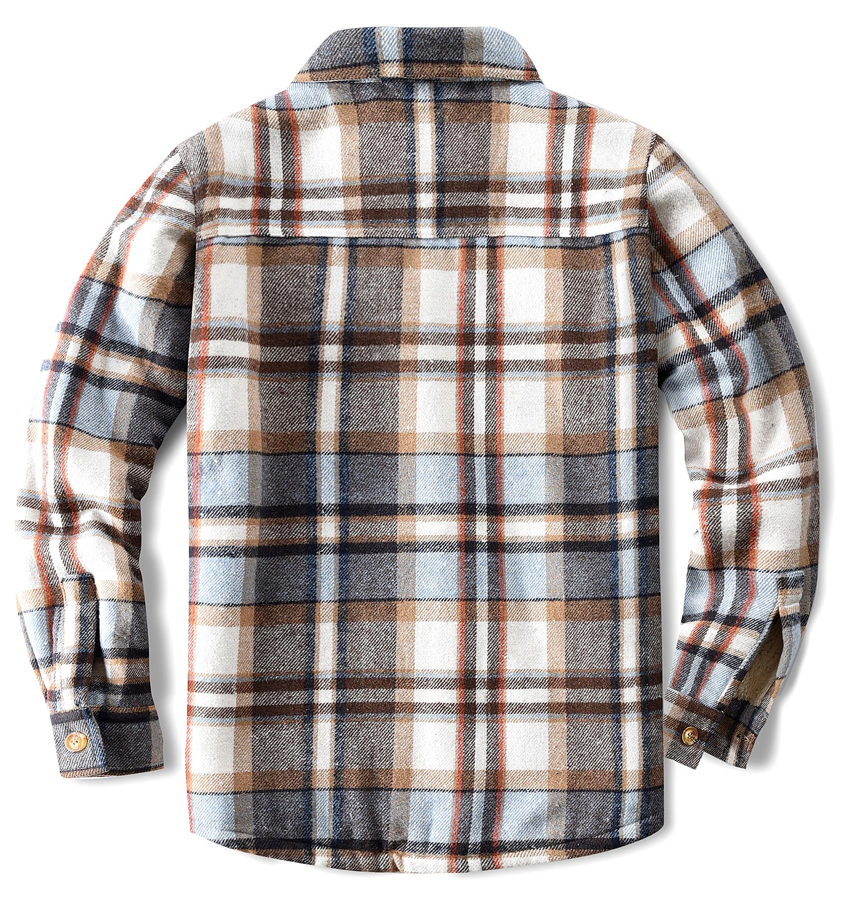 WINDFIT Flanell-Hemdjacke für Herren, Baumwolle, Sherpa-Futter, Knopfleiste, kariert, weich, Outdoor-Flanelljacke