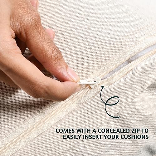 Miniatura 5 de Folkulture Fundas de almohada navideñas de 18 x 18 pulgadas, almohadas decorativas para sofá para sala de estar, 100% algodón, estilo bohemio,