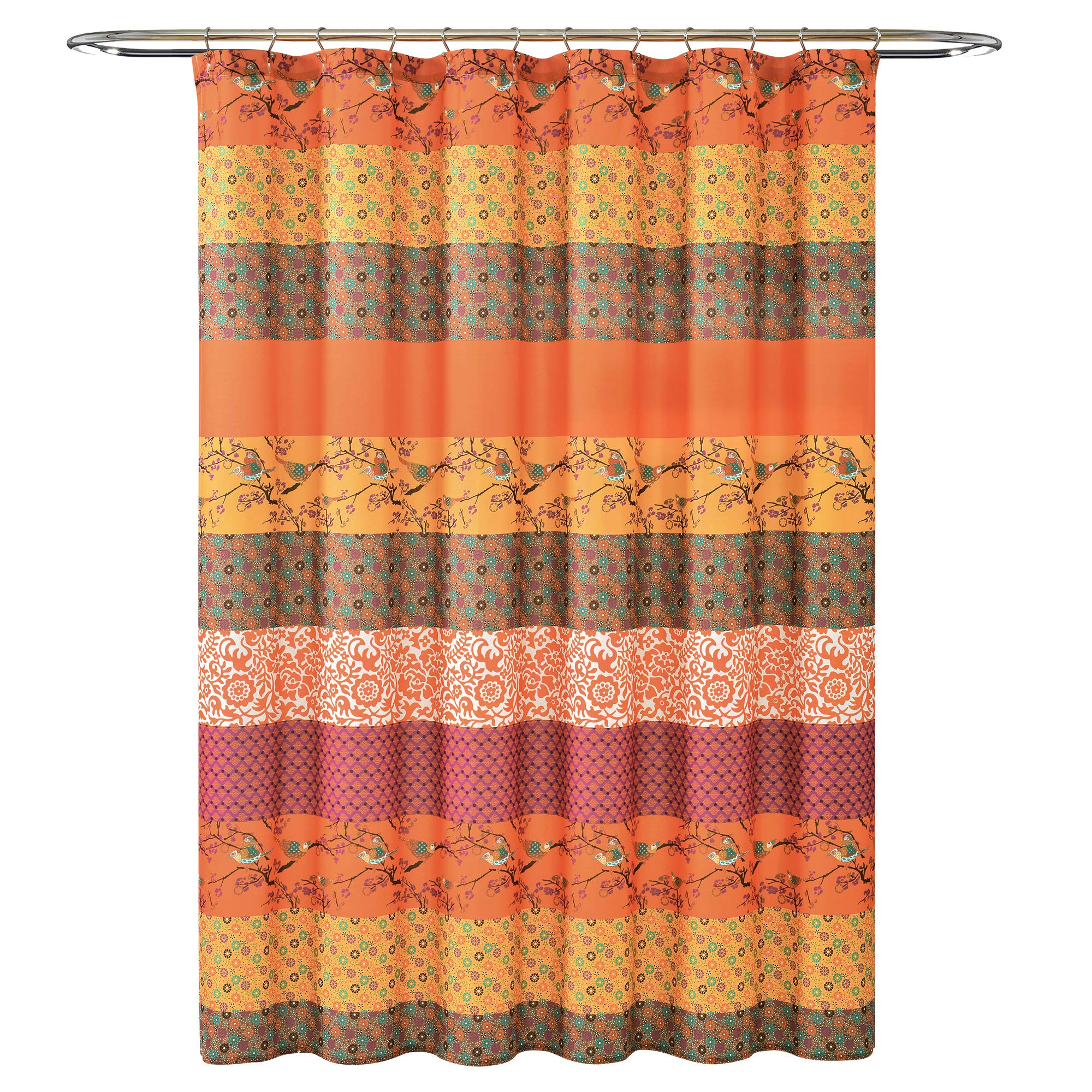 Lush Decor Zasłona prysznicowa Royal Empire, 183 cm x 183 cm, mandarynka