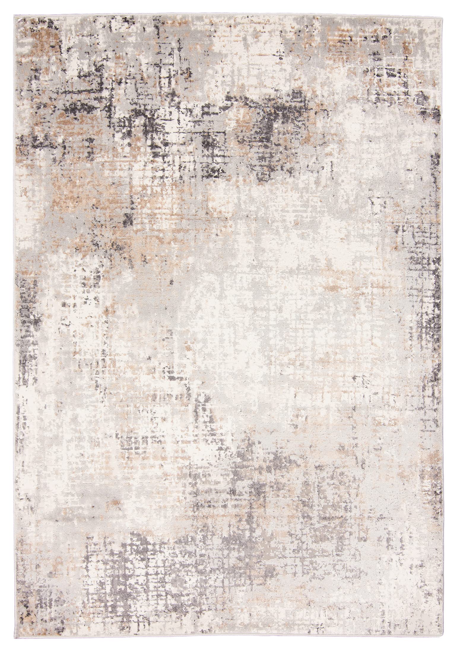 Carpeto Rugs Abstraktes Vintage Designer Teppich - Kurzflor - Weich Teppich für Wohnzimmer, Schlafzimmer, Esszimmer - ÖKO-TEX Wohnzimmerteppich - Teppiche - Beige Grau 1-120 x 170 cm