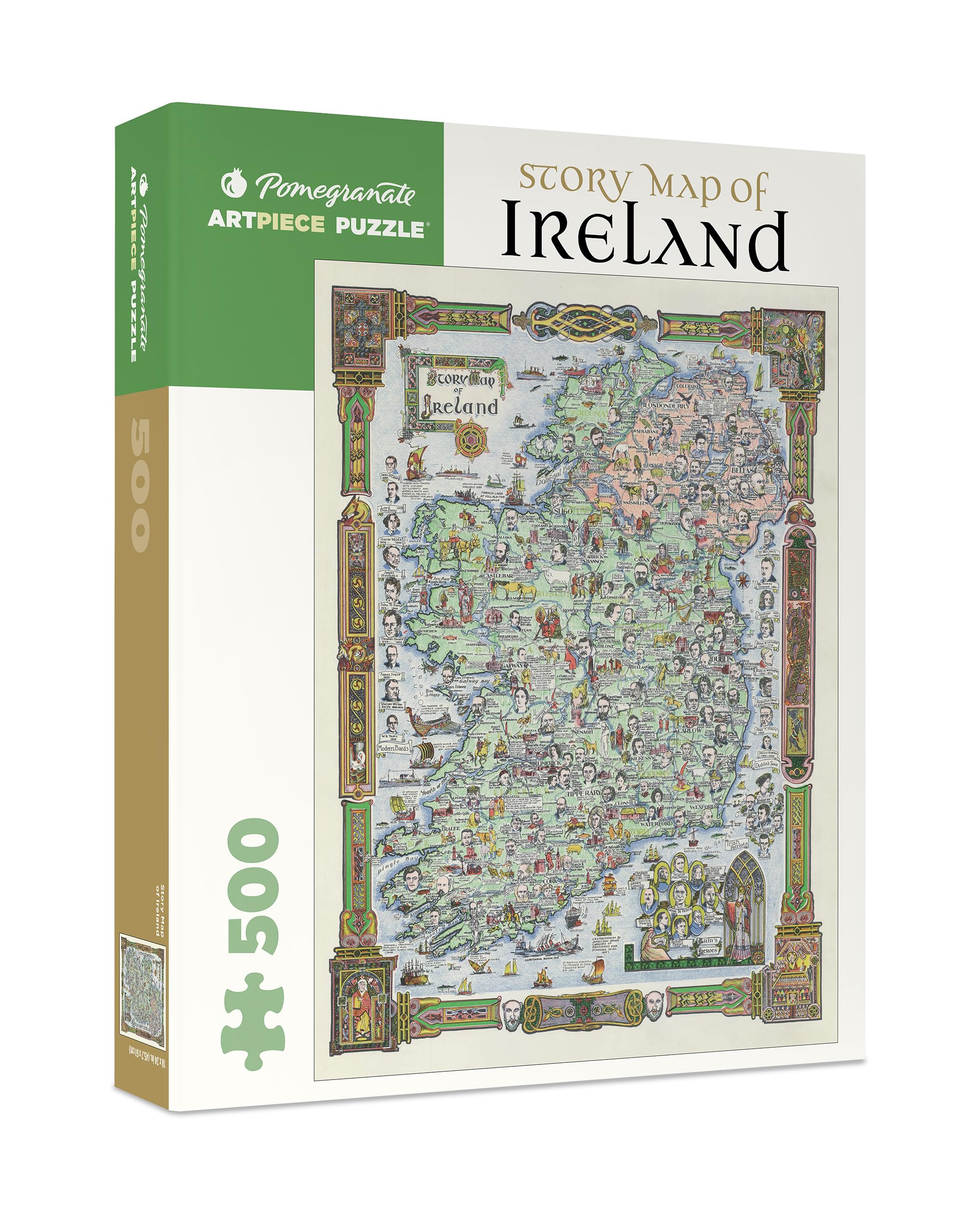 Pomegranate Story Map of Ireland 500-piece Jigsaw Puzzle