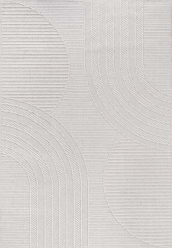 Miniatura 2 de CAMILSON Micro Loop - Alfombra moderna de lujo con arco geométrico de 5 x 7 pies, suave, resistente a las manchas, fácil limpieza, no desprende