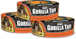 Gorilla Black Duct Tape, 1.88" x 35 yd, Black, (Pack of 3)