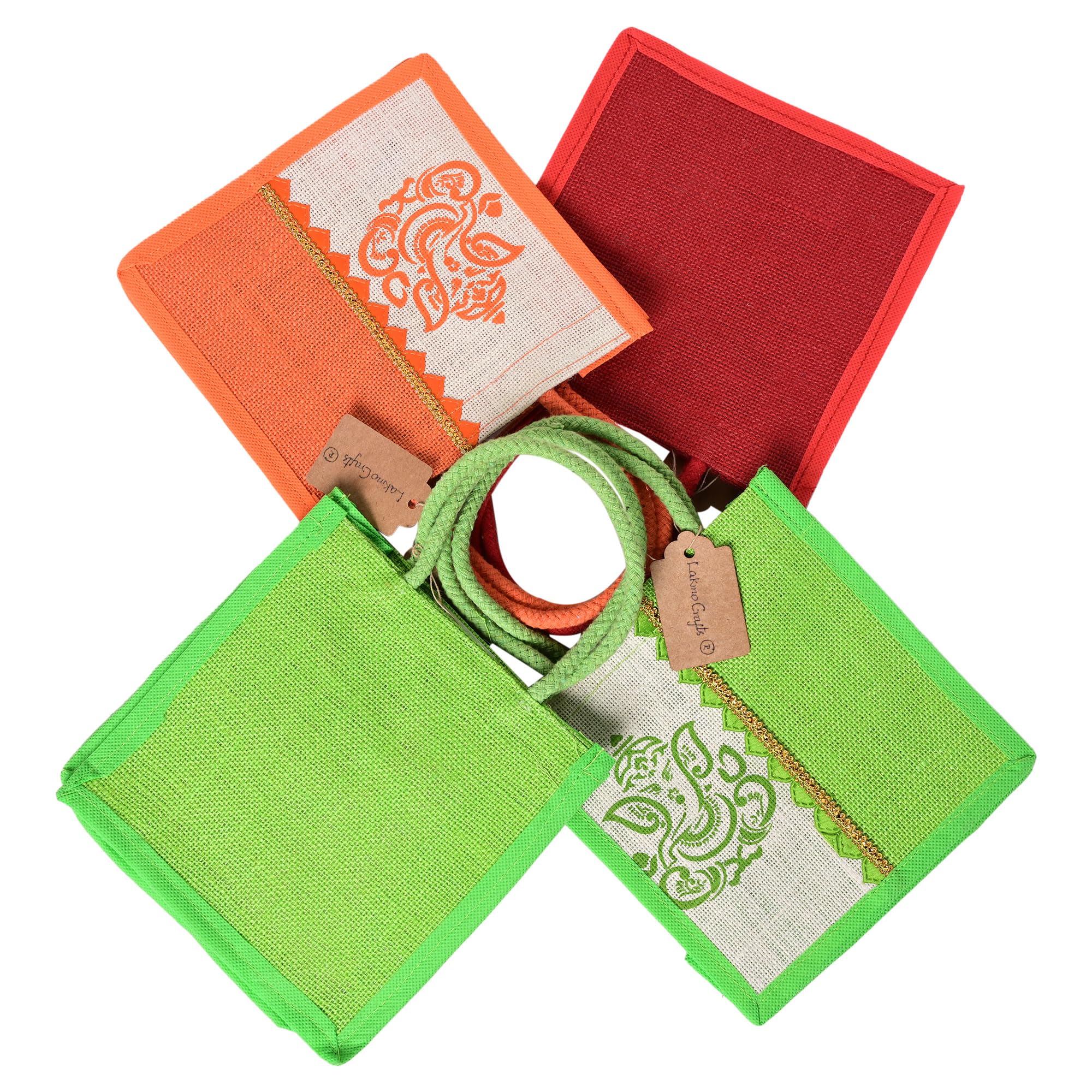 Lakmo Crafts® God Vinayagar printed Jute Return Gift Bags | Multicolor 8x8x4 inches (10) (B0D67XTKX9) Amazon Price History, Amazon Price Tracker