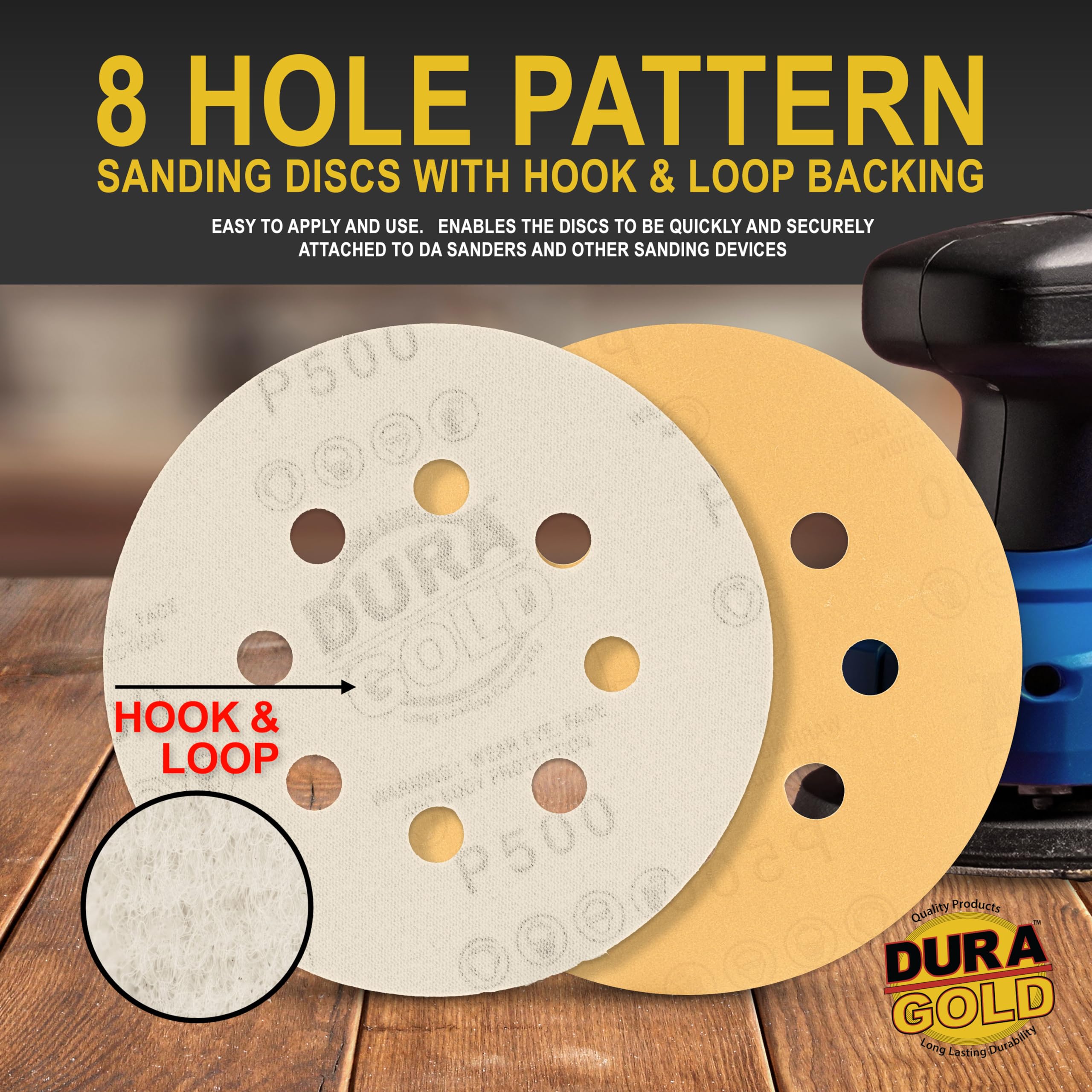 Dura-Gold 5" Sanding Discs - 500 Grit (Box of 50) -3