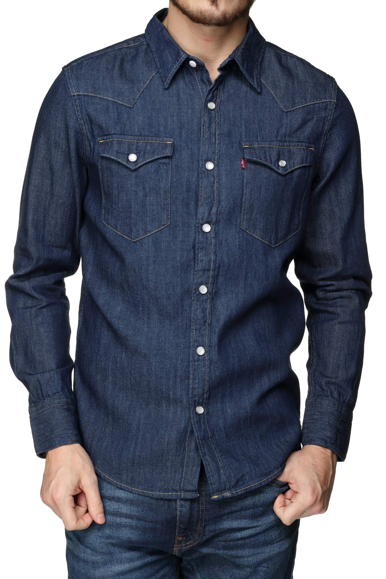 Levi's Mężczyźni Barstow Western Standard Shirt, Indigo Rinse, XL