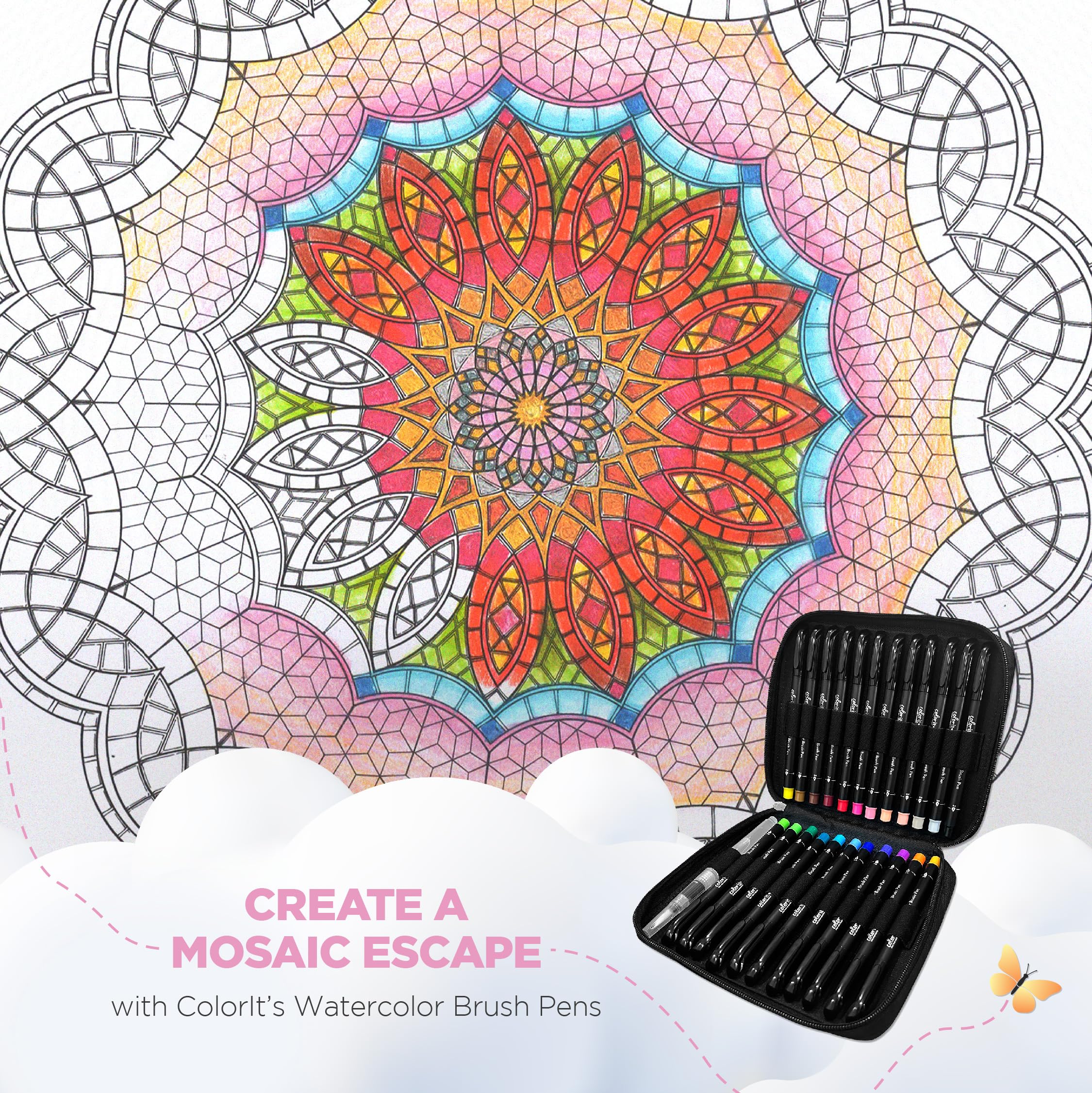 ColorIt Mandalas to Color, Volume X Malbuch für Erwachsene, Spiralbindung, 50 saisonale Mandalas mit Frühlings-, Sommer-, Herbst- und Winter-Designs, dickes Papier, perforiertes Papier, flach, fester