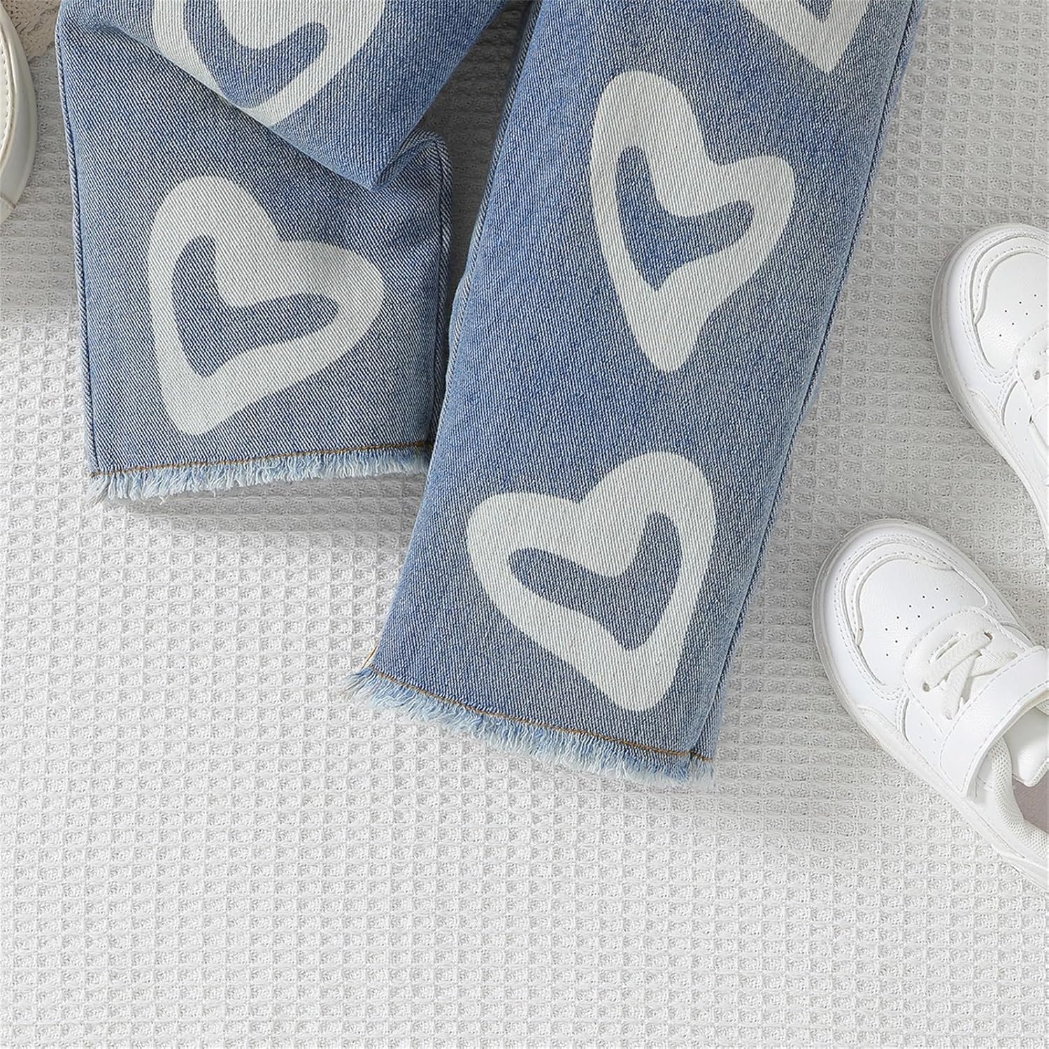 Toddler Baby Girl Denim Outfit Sleeveless Solid Ribbed Crop Tank Top Ripped Jeans 2 Piece Girl's Fashion Clohtes - Image 7