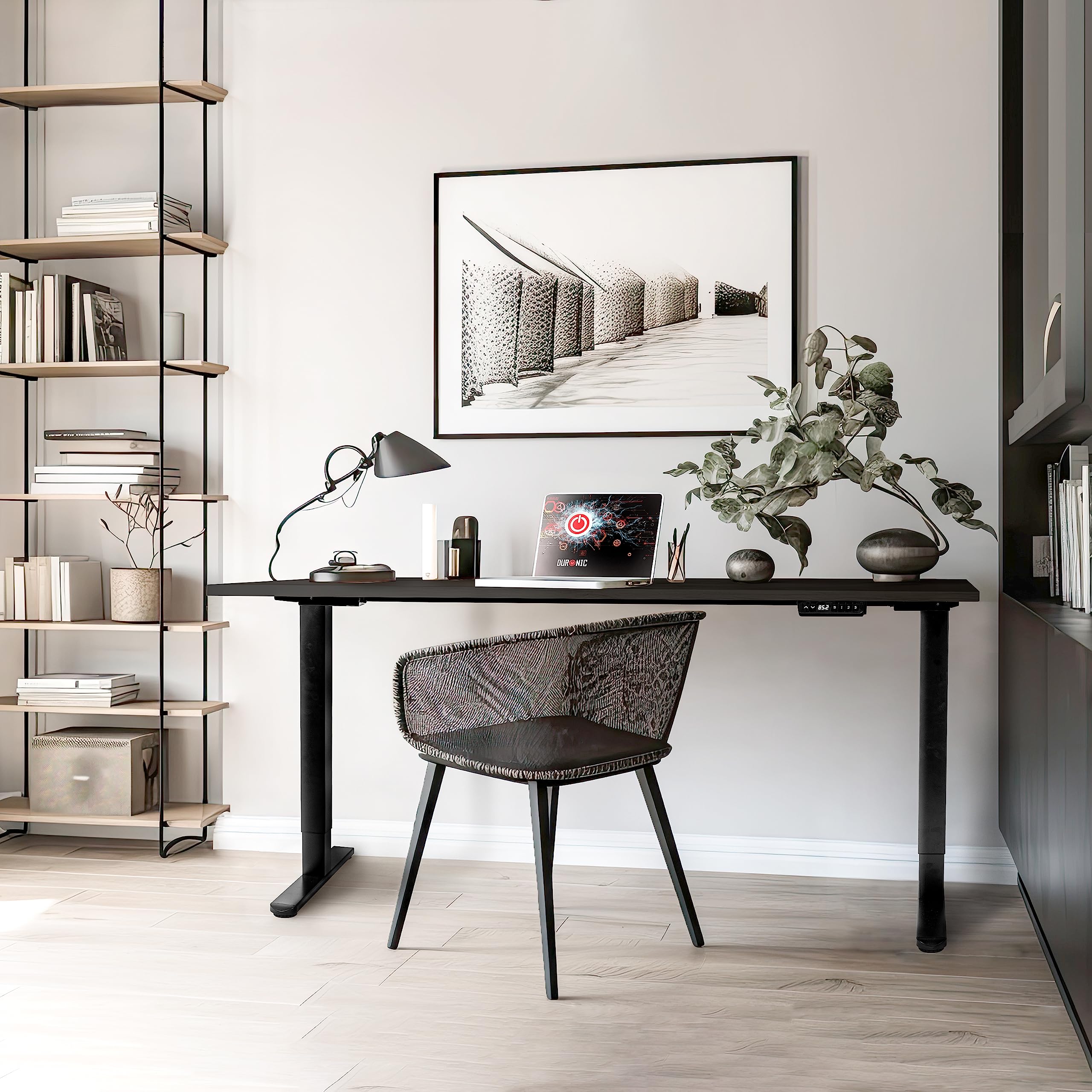 Duronic TT160 BK Tablero de Escritorio sin Patas, 160 x 60 cm, Color Negro | Tablero de Mesa para Escritorio, Grosor 1,9 cm, para Casa, Home Office u Oficina, para Puesto de Trabajo Regulable