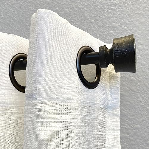 Miniatura 9 de Stockton - Juego de cortineros ajustables de 48-86 pulgadas, 5/8 pulgadas de diámetro, color blanco antiguo
