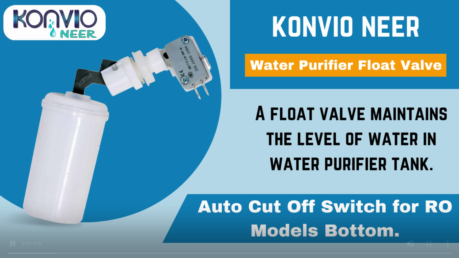 KONVIO NEER Water Purifier Float Valve with Auto Cut Off Switch (3