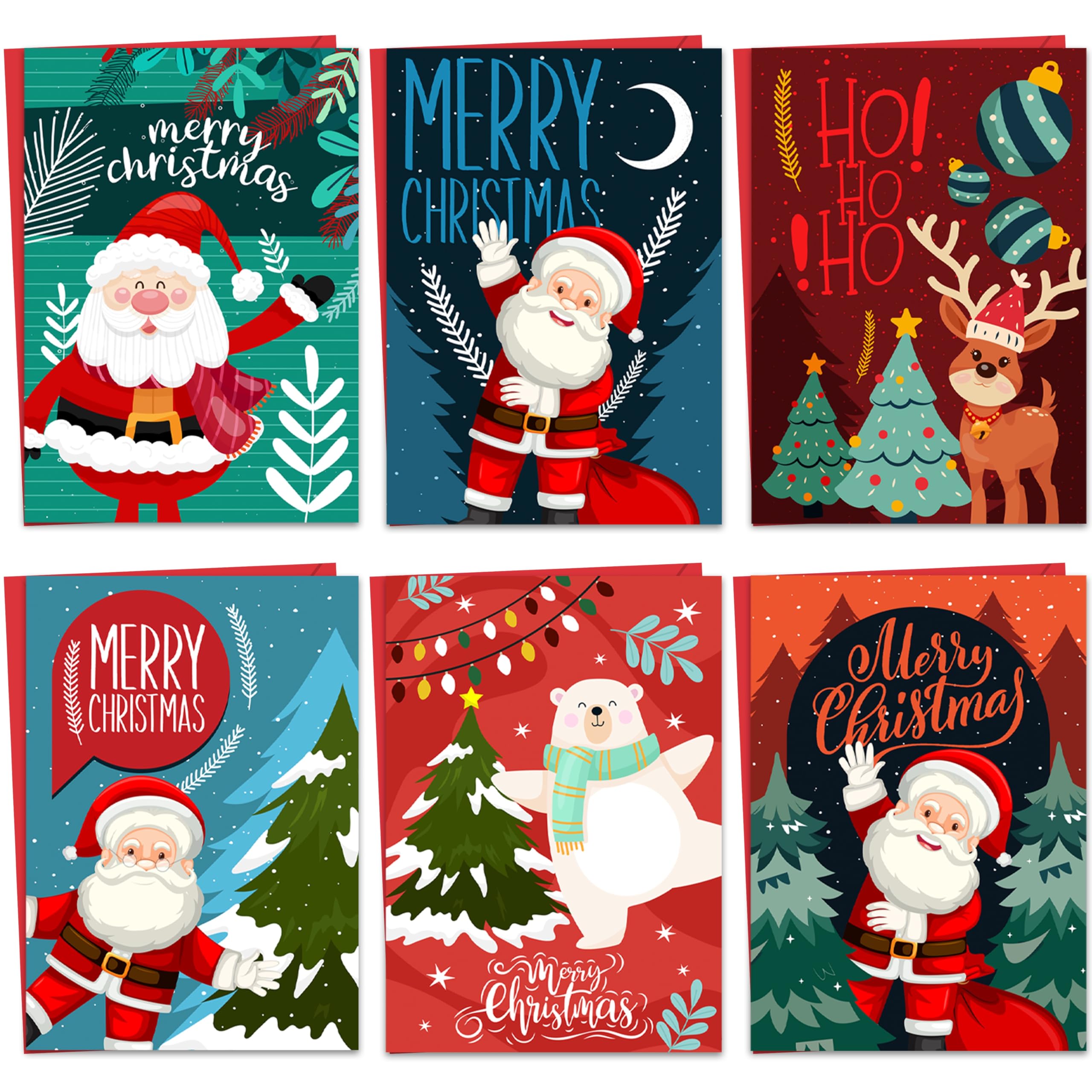 12/24/48 Charity Christmas Cards Multipack for Kids, Family, Friends - Eco-friendly - Made in UK