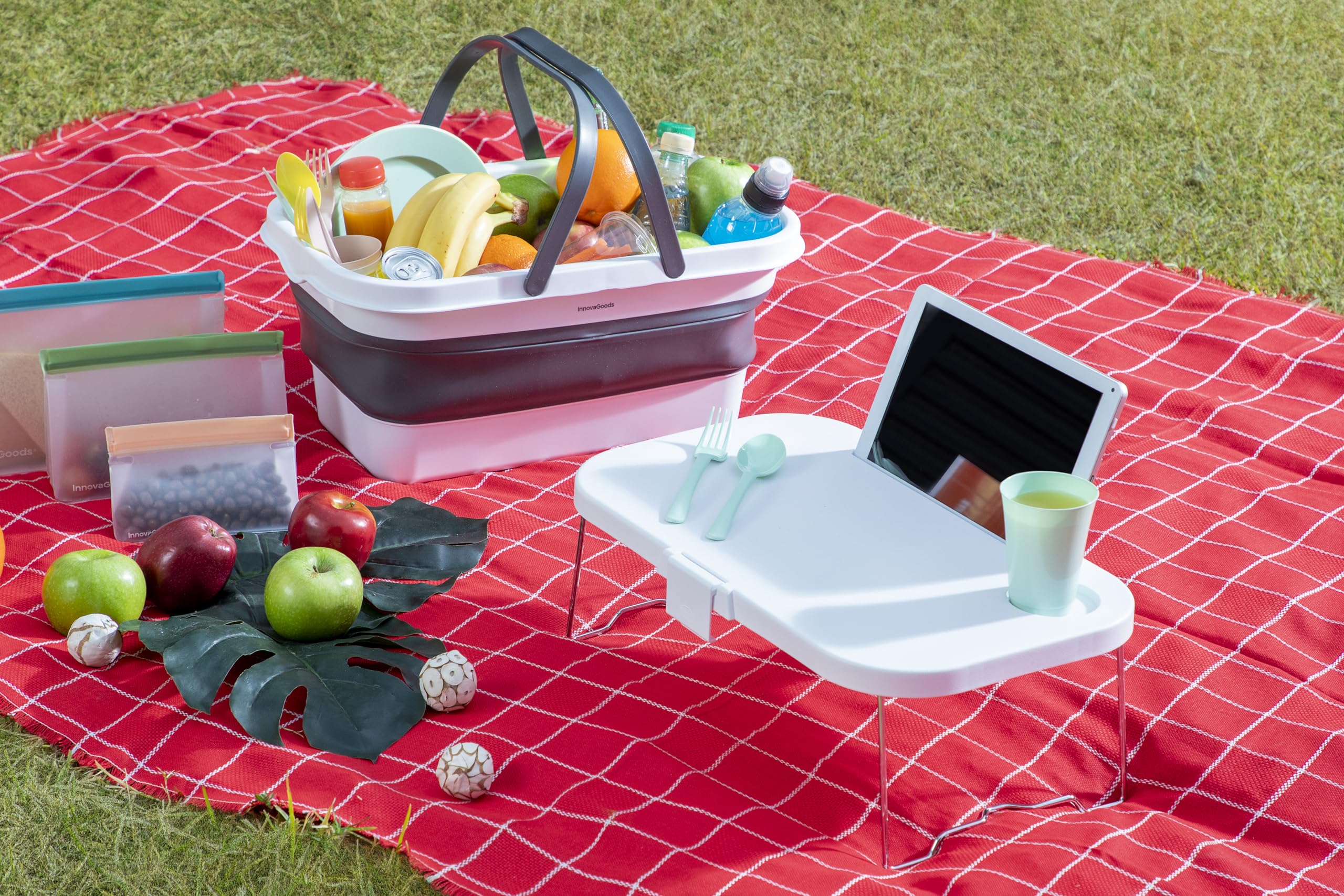 Cestino da Picnic Pieghevole con Piano d'Appoggio Pickning InnovaGoods